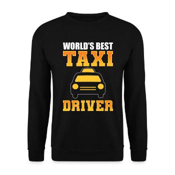 World's Best Taxi Driver Taxifahrer - Unisex Pullover - Schwarz - Vorne - Alina (178cm) & Michal (187cm)