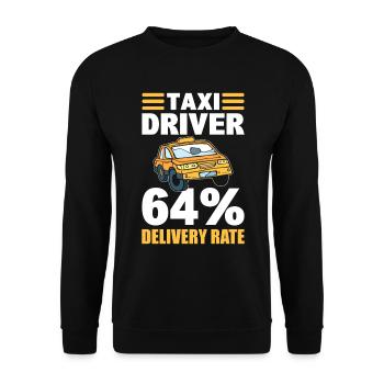 Lustiger Taxifahrer Taxi - Unisex Pullover - Schwarz - Vorne - Alina (178cm) & Michal (187cm)