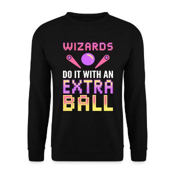 Flipper-Arcade-Spiel Arcade-Techniker - Unisex Pullover - Schwarz - Vorne - Alina (178cm) & Michal (187cm)