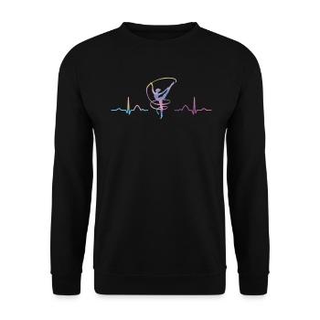 Gymnaste avec bande de gymnastique rythmique - Sweat-shirt Unisexe - noir - Devant - Alina (178cm) & Michal (187cm)