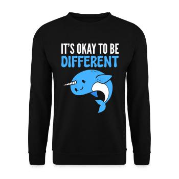 It's Okay To Be Different Aquarianer - Unisex Pullover - Schwarz - Vorne - Alina (178cm) & Michal (187cm)