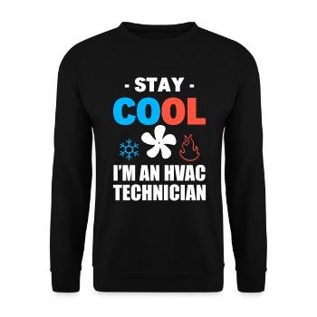 Lustiger HVAC-Techniker Klimatechniker - Unisex Pullover - Schwarz - Vorne - Alina (178cm) & Michal (187cm)