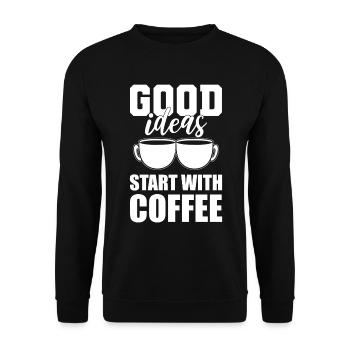 Kaffeeliebhaber Kaffeekünstler - Unisex Pullover - Schwarz - Vorne - Alina (178cm) & Michal (187cm)