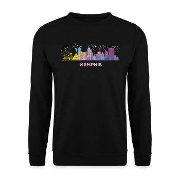 Memphean Skyline Memphis - Unisex Sweatshirt - black - Front - Alina (178cm) & Michal (187cm)