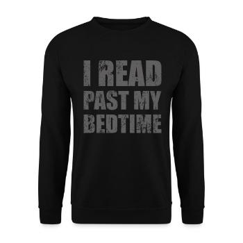 Bibliothek Buchliebhaber Lesender Bücherwurm - Unisex Pullover - Schwarz - Vorne - Alina (178cm) & Michal (187cm)