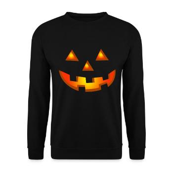 Happy Halloween Pumpkin Face - Unisex Sweatshirt - black - Front - Alina (178cm) & Michal (187cm)