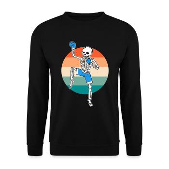 Lustiges Skelett Muay Thai Muay-Thai-Kämpfer - Unisex Pullover - Schwarz - Vorne - Alina (178cm) & Michal (187cm)