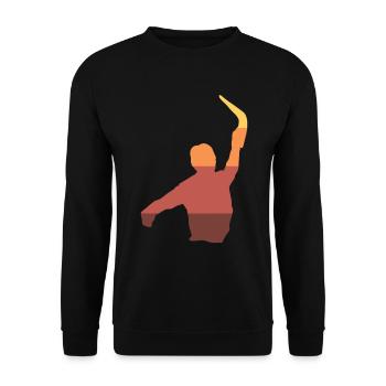 Bumerang-Liebhaber Bumerangwerfer - Unisex Pullover - Schwarz - Vorne - Alina (178cm) & Michal (187cm)