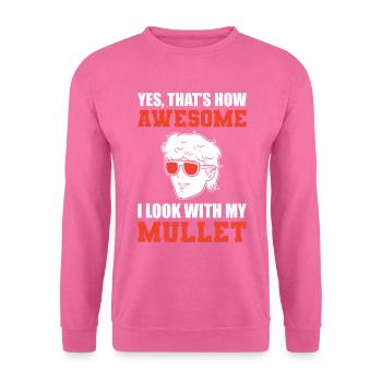 Lustiger Vokuhila-Haarschnitt Friseurrasierer - Unisex Pullover - Pink - Vorne