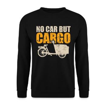 Not a car, but a cargo bike Cargobike - Unisex Sweatshirt - black - Front - Alina (178cm) & Michal (187cm)