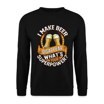 I make beer disappear Beer - Unisex Sweatshirt - black - Front - Alina (178cm) & Michal (187cm)