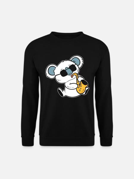 Koala spielt Saxophon Bandmitglied - Unisex Pullover - Schwarz