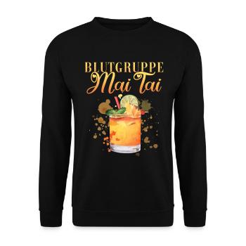 Groupe sanguin Mai Tai Enterrement de vie de jeune fille Barman - Sweat-shirt Unisexe - noir - Devant - Alina (178cm) & Michal (187cm)