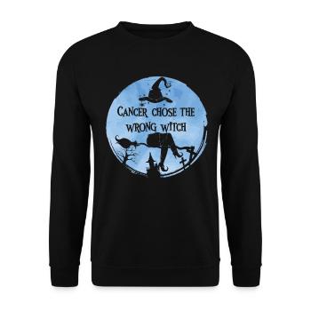 Cancer Witch Light Blue Prostate Cancer - Unisex Sweatshirt - black - Front - Alina (178cm) & Michal (187cm)