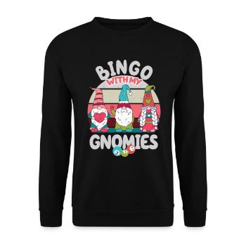 Bingo Mit Meinen Gnomies Lustiges Bingo - Unisex Pullover - Schwarz - Vorne - Alina (178cm) & Michal (187cm)