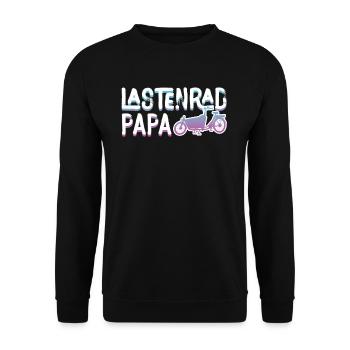 Lastenrad Papa Retro Fahhrad Cargobike - Unisex Pullover - Schwarz - Vorne - Alina (178cm) & Michal (187cm)