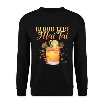 Groupe sanguin Mai Tai Enterrement de vie de jeune fille Barman - Sweat-shirt Unisexe - noir - Devant - Alina (178cm) & Michal (187cm)