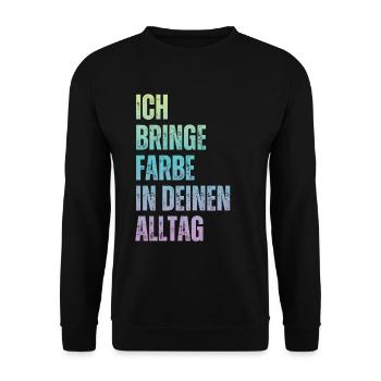 J’amène le peintre peintre papa vernisher - Sweat-shirt Unisexe - noir - Devant - Alina (178cm) & Michal (187cm)
