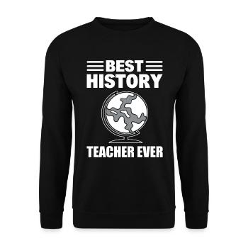 Best History Teacher Geschichtslehrer - Unisex Pullover - Schwarz - Vorne - Alina (178cm) & Michal (187cm)