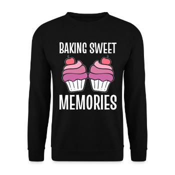 Baking Sweet Memories Konditor - Unisex Pullover - Schwarz - Vorne - Alina (178cm) & Michal (187cm)