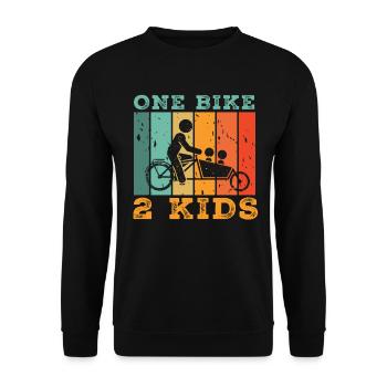 Ein Fahrrad 2 Kinder Retro Fahrrad Cargobike - Unisex Pullover - Schwarz - Vorne - Alina (178cm) & Michal (187cm)