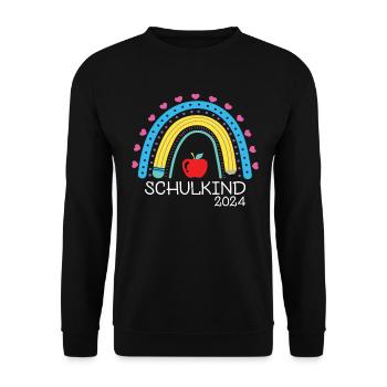 Schulanfang Erster Schultag Schulkind 2024 - Unisex Pullover - Schwarz - Vorne - Alina (178cm) & Michal (187cm)