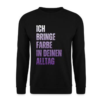 J’amène le peintre peintre papa vernisher - Sweat-shirt Unisexe - noir - Devant - Alina (178cm) & Michal (187cm)