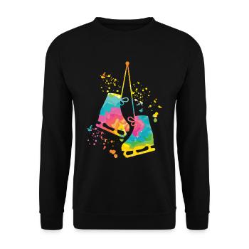 Eiskunstläufer Schlittschuhlaufen Eiskunstlauf - Unisex Pullover - Schwarz - Vorne - Alina (178cm) & Michal (187cm)