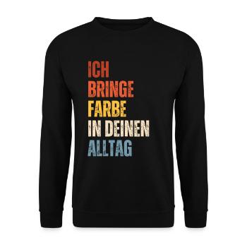 J’amène le peintre peintre papa vernisher - Sweat-shirt Unisexe - noir - Devant - Alina (178cm) & Michal (187cm)