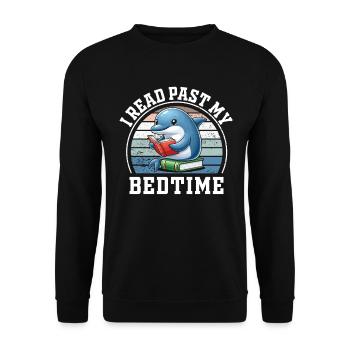 Je lis après le coucher lire dauphin - Sweat-shirt Unisexe - noir - Devant - Alina (178cm) & Michal (187cm)