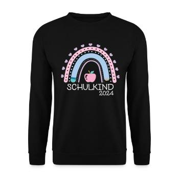 Schulanfang Erster Schultag Schulkind 2024 - Unisex Pullover - Schwarz - Vorne - Alina (178cm) & Michal (187cm)