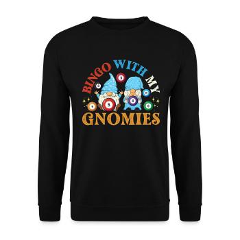 Bingo With My Gnomies Funny Bingo - Unisex Sweatshirt - black - Front - Alina (178cm) & Michal (187cm)