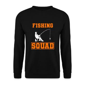 Fishing Squad Kapitän eines Fischerbootes - Unisex Pullover - Schwarz - Vorne - Alina (178cm) & Michal (187cm)
