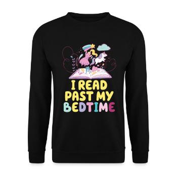 Ich Lese Nach Der Schlafenszeit Einhorn - Unisex Pullover - Schwarz - Vorne - Alina (178cm) & Michal (187cm)