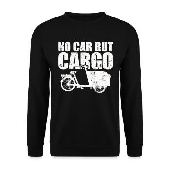 Not a car, but a cargo bike cargo bike - Unisex Sweatshirt - black - Front - Alina (178cm) & Michal (187cm)