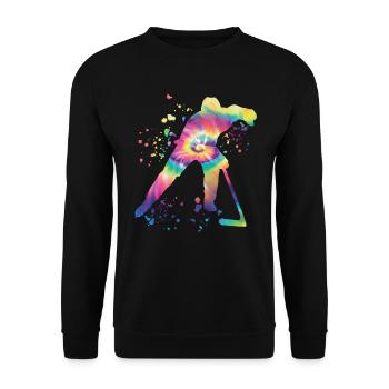 Eishockeyspieler Jungen Eishockey - Unisex Pullover - Schwarz - Vorne - Alina (178cm) & Michal (187cm)