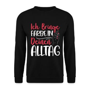 J’amène le peintre peintre papa vernisher - Sweat-shirt Unisexe - noir - Devant - Alina (178cm) & Michal (187cm)