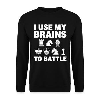 Lustiger Schachspieler Schachtrainer - Unisex Pullover - Schwarz - Vorne - Alina (178cm) & Michal (187cm)