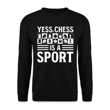Yes Chess Is A Sport Schachmeister - Unisex Pullover - Schwarz - Vorne - Alina (178cm) & Michal (187cm)