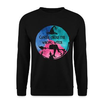 Cancer chose the wrong witch thyroid cancer - Unisex Sweatshirt - black - Front - Alina (178cm) & Michal (187cm)