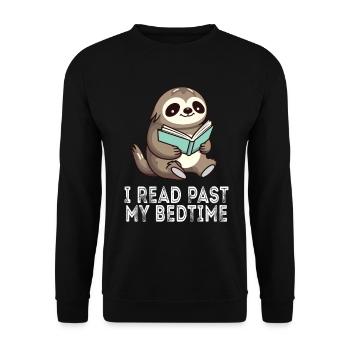 Je lis après le coucher en lisant Paresseux - Sweat-shirt Unisexe - noir - Devant - Alina (178cm) & Michal (187cm)