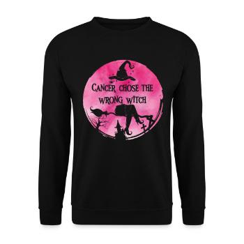 Cancer Sorcière Rose Cancer du sein - Sweat-shirt Unisexe - noir - Devant - Alina (178cm) & Michal (187cm)