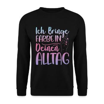 J’amène Peintre de peinture Papa Vernisseur - Sweat-shirt Unisexe - noir - Devant - Alina (178cm) & Michal (187cm)