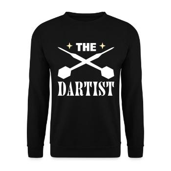 Lustiger Dartspieler Dart-Meister - Unisex Pullover - Schwarz - Vorne - Alina (178cm) & Michal (187cm)