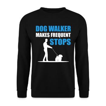 Lustiger Hundewanderer Hundesitter - Unisex Pullover - Schwarz - Vorne - Alina (178cm) & Michal (187cm)