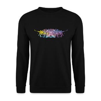 Eishockeyspieler Jungen Eishockey - Unisex Pullover - Schwarz - Vorne - Alina (178cm) & Michal (187cm)
