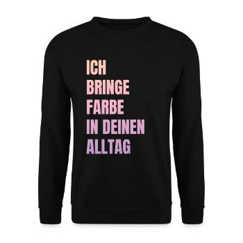 J’amène Peintre de peinture Papa Vernisseur - Sweat-shirt Unisexe - noir - Devant - Alina (178cm) & Michal (187cm)