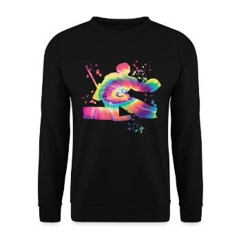 Eishockeyspieler Jungen Eishockey - Unisex Pullover - Schwarz - Vorne - Alina (178cm) & Michal (187cm)