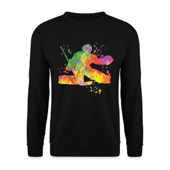 Eishockeyspieler Jungen Eishockey - Unisex Pullover - Schwarz - Vorne - Alina (178cm) & Michal (187cm)