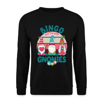 Bingo Mit Meinen Gnomies Lustiges Bingo - Unisex Pullover - Schwarz - Vorne - Alina (178cm) & Michal (187cm)